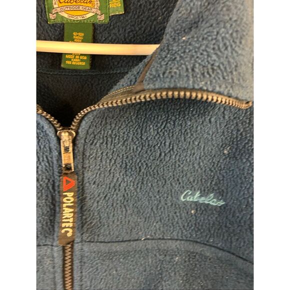 Cabela Polartec zipper fleece USA Blue large Pull Over Men's - Picture 3 of 7